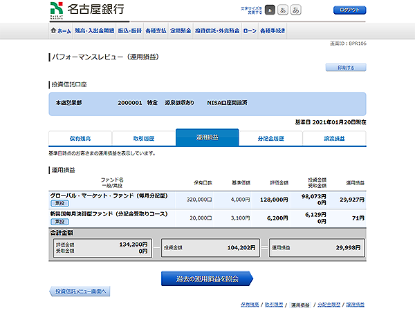 [BPR106]パフォーマンスレビュー（分配金履歴）