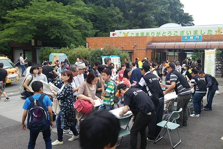 ボランティア活動の受付の様子