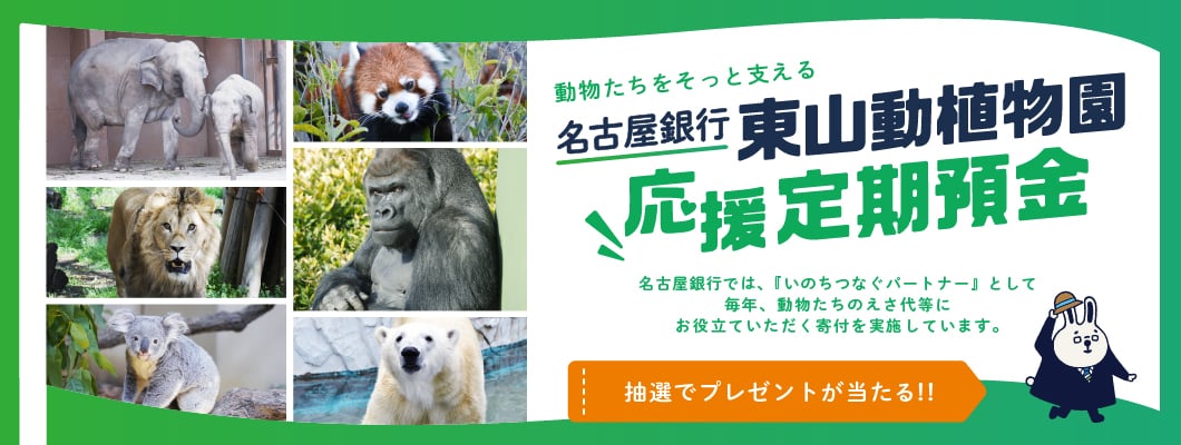 動物たちをそっとささえる　東山動植物園応援 定期預金